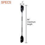 BKC KP224 86″ Kayak Paddle 2 Piece Heavy Duty Light Weight Paddle with Anti-Slip Grips