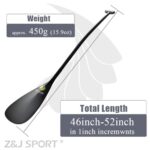 Z&J SPORT Outrigger Canoe Paddle Full Carbon, Tahiti Style OC Paddle with T-Handle, Lightweight Carbon Paddle for Waka AMA, va’a, Bent Shaft & 12 Degree Blade (M,48″)