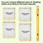 6ft Inflatable Floating Dock Platform, Inflatable Raft Water Pad for Adults, Multi-Person Air Floating Islands Mat for Lake Pool Beach Ocean (Yellow-2, 6×6 FT)