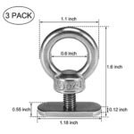 3Pack Stainless Steel Kayak Track Mount Nut Tie Down Eyelet Rail Mount Screw Accessory for Kayak Canoe Boat or Vehicle Rail Track