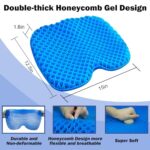 Kayak Seat Cushion Anti Slip, Gel Waterproof Kayak Cushion with Non-Slip Cover, Kayak Seat Pad Rowing Stadium Canoe Boat Kayak Accessories (Blue)