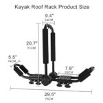 Folding Kayak roof Rack Adjustable for Kayak/Canoe/SUP,J-Bar Rack on Roof Mounting On SUV, Car and Truck Crossbars. (23-krf-2)