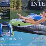 Intex River Run XL Lounge Tube – Inflatable Pool River Raft Ride- Vibrant Blue, White, and Green