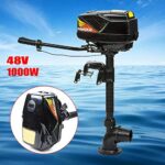 Electric Trolling Motor With 48V 1000W Thrust, Boat Fishing Motor w/Three-blade Propeller, Main Shaft Length & Angle Be Adjusted To Suit 2 Variable Speed Lower Noise For Kayak (Type 2)