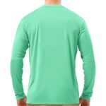 Roadbox Mens UPF 50+ Long Sleeve SPF Diving Rash Guard UV Sun Protection Shirts for Outdoor Fishing Hiking Swimming Running Green