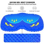 Bilbear Kayak Gel Seat Cushion Anti Slip Kayak Seat Pad Cushion Breathable Gel Seat Cushion for Long Sitting in Inflatable Kayaks,Canoe,Boat,Fishing Relief Tailbone Pressure (Blue-S)