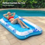 Lomiker Pool Floats Adult – Inflatable Tanning Pool Water Filled – 4 in 1 Suntan Tub Lounge Raft with Removable Pillow and Cup Holders – Blow Up Pool for Adult Kiddie Ball Pit Pool (L)