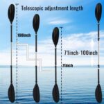 Greeily Kayak Paddle, Telescoping Canoe Paddle Boat Oars with Kayak Paddles Leash Made of Stainless Steel Tube Comfort Grips (67inch-95inch)