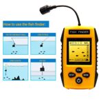 Handheld Fish Finder Portable Fishing Kayak Fishfinder Fish Depth Finder Fishing Gear with Sonar Transducer and LCD Display