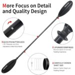 HIKULA Kayak Paddles Aluminum Paddle with Plastic Blades and Paddle Leash, Floating Adjustable Fishing Kayak Oars, 3 Piece, 220-240cm/86-94 inch