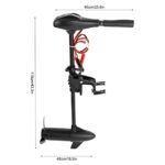FURNITLEG 12v Thrust Saltwater Transom Mounted Trolling Electric Trolling Motor with Brush Motor and Retractable Control Handle (Thrust 58 LBs)