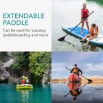 Navaris Adjustable Kayak Paddle – Telescopic Canoe Board Paddle Made of Aluminium for Kayaks Boards Canoeing Canoes – Portable Oar – 64″- 85″