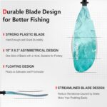 WONITAGO Angler Kayak Paddles Aluminum Paddle with Plastic Blades and Paddle Leash, Floating Adjustable Fihsing Kayak Oars, 3 Piece, 230-250cm/90-98 inch Teal