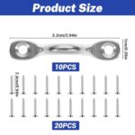 10 PCS Pad Eye Stainless Steel Bungee Deck Loops Kayak Eyelets Kit Kayak Tie Down Loops Kayak Deck Rigging Kit Bimini Top Hardware with Screws Deck Loops Accessories for Canoe Boat Kayaking