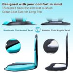Montekin Thickened Kayak Seat with Back Support, Sit On Top Cushioned Canoe Backrest Molded Foam Seat for SUP Paddle Board Fishing Boat Long Trip (Black Light Blue)