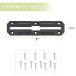 VTurboWay 2 Pcs 7″ Low Profile Track, Install T-Bolts from The Center, Kayak Track for Fishing Rod Holder, Kayak Gear Track Accessories, Reinforced Marine Nylon, Free Installation Screws, Black