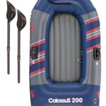 Coleman Colossus 2-Person Inflatable Boat (Oars Included), Inflatable Raft for Adults & Kids with Double Lock Valves for Fast Inflation/Deflation