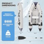 MADOG 1-4 Person Inflatable Boat(Oars Included), Inflatable Raft for Water Sports, Quick Inflation & Deflation, 790lb Weight Capacity