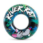 Intex River Rat 48 Inch Inflatable Vinyl Towable Boat Floating Tube Raft for Swimming Pool and Lake in Green Rat or Graffiti Rat Design, Color Varies