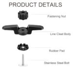 Thorn 2 PCS Kayak Anchor Cleat, Line Cleat for Kayak Track Mount Rope Cleat for Rail Mount, Kayak Fishing Accessories, Black