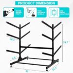 HomiShare Heavy-Duty Kayak Storage Rack, Adjustable Kayak Rack for Indoor & Outdoor Use, Double Sides 3 Levels Storage Rack for Kayak, Canoe, Surfboard, Longboard, and Skateboards, Space-Saving Design