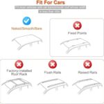Universal Roof Rack Adjustable 48″ Cross Bars, Upgraded Aluminum Alloy Car Roof Rack Carrier Holders Brackets, for Ski Luggage Rack Kayak Bike Canoe Snowboard Cargo Basket,165LB/75KG Capacity