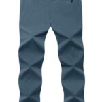 TBMPOY Men’s Lightweight Hiking Pants Quick Dry Mountain Fishing Camping Travel Outdoor Pants Thin Stone Blue L