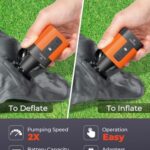 ETENWOLF AIR 3 Air Pump for Inflatables with 2600 mAh Battery & Camping Light, Ultra-Fast and Mini Electric Air Pump, Inflate Deflate for Air Mattress, Pool Floats, Vacuum Storage Bags, Vivid Orange