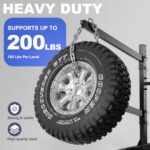 Baotree Heavy Duty Freestanding Kayak Storage Rack, Adjustable Metal Stand for 2 Kayaks, Canoes, SUPs, Paddleboards & Surfboards with Lockable Wheels, Indoor & Outdoor Use