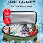 Yakhacker Kayak Cooler Bag, Waterproof Seat Back Cooler with Lawn-Chair Style Seats, Kayak Accessories Portable Ice Chest Cooler for Kayaking, Travel, Lunch, Beaches & Trips (Green)