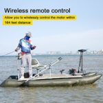 AQUOS Haswing Black 12V 55LBS 48inch Bow Mount Trolling Motor with 2.4 G Remote Control, Quick Release Bracket for Inflatable Boat Kayak Bass Boat Aluminum Boat Fishing, Freshwater/Saltwater Use