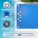 ACWYENN 5FT/8FT/10FT/12FT Inflatable Floating Dock for Lakes, Inflatable Dock Floating Platform with Non-Slip Surface, Floating Island for Lake Pool Beach Ocean (Blue, 8 * 6 FT)