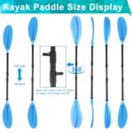 Kayak Paddles 4 Pieces, Kayak Paddles Adjustable 70inch-97inch Made of Thickened Steel Tube with Paddle Leash and Comfortable Matte Black Feel for Canoes Kayaks Boats Options for Starter or a pro