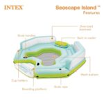 Intex Seascape Inflatable Island Float Ultimate Water Hangout Lounge with Built In Cooler Area, Cup Holder, and Oversized Backrests for Adults