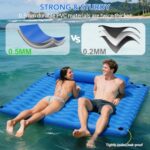 2-Person Inflatable Pool Float Adult, 71” x 71” Large Pool Lounger Float River Tube with Headrest, Adult Heavy Duty Pool Floats Mat for Swimming Pool, Raft for Pool Party, Lake, Beach, River