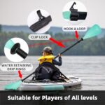 LEDONNE SUP Paddle 4-Piece Adjustable Stand Up Paddle Floating Lightweight Portable Kayak Paddle Paddleboard Oar with Aluminum Alloy Shaft, 2 Nylon Blades, Hook&Loop, Drip Ring, Green