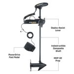 Minn Kota 1358729 Pontoon Freshwater Electric-Steer Bow-Mount Trolling Motor with Digital Maximizer & PowerDrive Foot Control, 70 lbs Thrust, 48″ Shaft