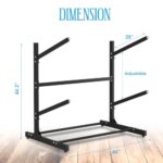 TPHUC Adjustable Kayak Rack, Sup Storage Stand, Weatherproof Canoe Holder, Heavy Duty Paddleboard Bracket, Anti-Rust Surfboard Bracket, Kayak Wall Mount for Outdoor Organizer – 2 Levels