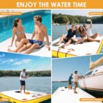 Wauffua Inflatable Floating Dock for Lakes, Thick and Extra Wide Lake Floats for Adults, Non-Slip Air Dock Platform with Portable Carrying Bag, Floating Platform Island for Pool Beach Ocean