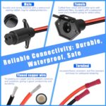 40A Waterproof Trolling Motor Plug & Receptacle Set for Minn Kota Marine Boats 12-48V System – Quick Connect with 2 Pre-Wired Male/Female Connectors