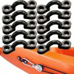 Chinshwehaw Kayak Deck Hardware Kit: 10 Hump Bungee Hooks + 20 Stainless Screws w/Storage Box, Non-Slip Nylon Base for Canoe SUP Accessories (Replacement Parts)