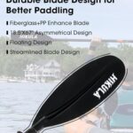 HIKULA Adjustable Carbon Fiber Shaft Kayak Paddle, Kayaking Oars with Reinforced Nylon Blade for Adults, 4 Piece, 86in/220cm to 90in/230cm