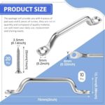 Yaocom Stainless Steel Footman Loop with Flat Head Tapping Screws Bimini Top Strap Footman Loop for Kayak, Boat(10 Pcs)