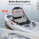 VEVOR Kayak Seat, 1 Pack 1.3″ Raised Height, Universal Foldable Canoe Seat with Adjustable Back Support, Adjustable Straps, and Aluminum Alloy Frame for Sit-on-Top/Fishing/Inflatable Kayaks & Canoes