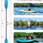 LINGVUM Kayak Paddle with Aluminium Shaft and Enhanced PP Blade, Adjustable Kayaking Oar 82-90″ (210-230 cm), Blue&White