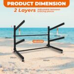 Wemily Freestanding Kayak Storage Rack – Vertical 2-Tier Organizer for Kayaks, Canoes & Paddleboards, Heavy-Duty Indoor/Outdoor Stand with Protective Foam Padding